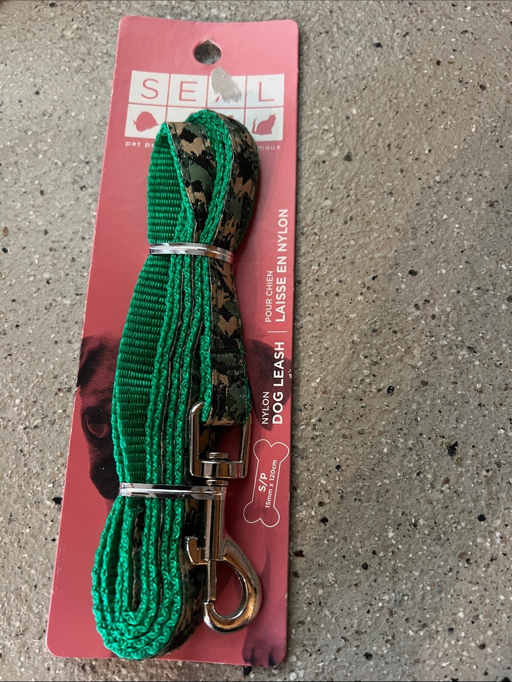 Sea Green camo Nylon Dog Leash with Camouflage Accent